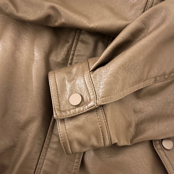 Brown Leather Bomber Jacket - Picture 4 of 5